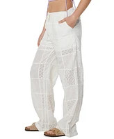 Roxy Juniors' Precious Patchwork Cotton Eyelet Pants