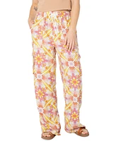Roxy Juniors' Precious Cargo Printed Wide-Leg Pants