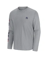 Tommy Bahama Men's Gray New York Yankees Tropic Curveball Lux Long Sleeve T-Shirt