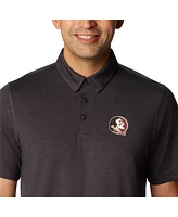 Columbia Men's Heather Black Florida State Seminoles Tech Trail Omni-Wick Polo Shirt