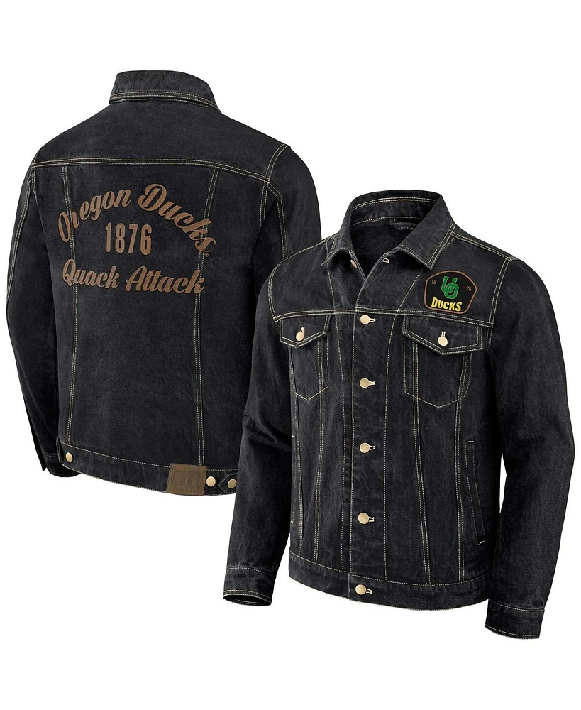 Darius Rucker Collection by Fanatics Men's Black Oregon Ducks Button-Up Denim Jacket
