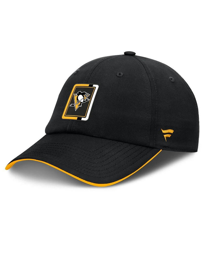 Fanatics Men's Black/Gold Pittsburgh Penguins Authentic Pro Ripstop Adjustable Hat