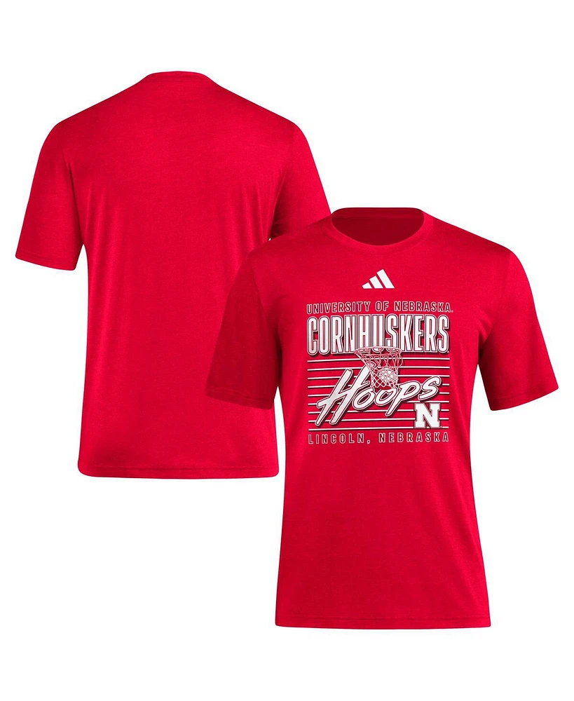 Adidas Men's Scarlet Nebraska Huskers Locker Swish Tri-Blend T-Shirt