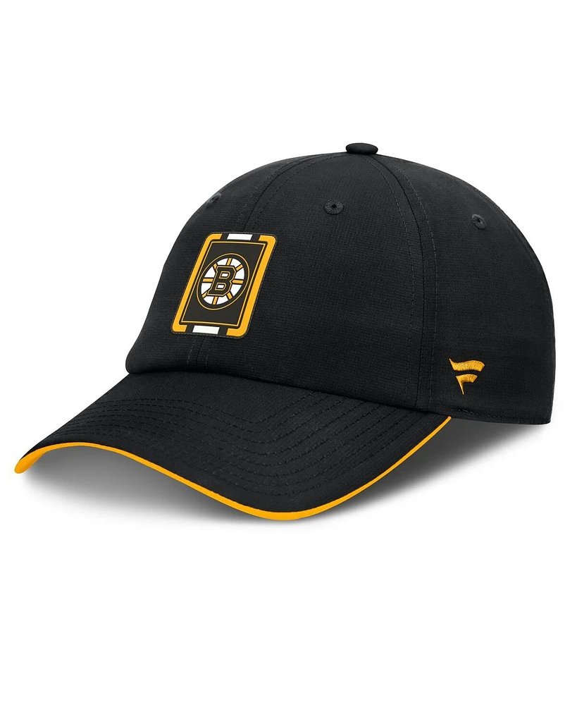 Fanatics Men's Black/Gold Boston Bruins Authentic Pro Ripstop Adjustable Hat