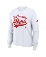 Nike Women's White San Francisco 49ers Essential Long Sleeve Boxy T-Shirt
