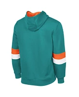 G-iii Sports by Carl Banks Men's Aqua/Orange Miami Dolphins Adaptive Faceoff Pullover Hoodie