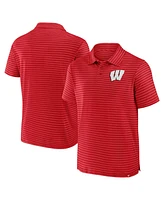 Fanatics Men's Red Wisconsin Badgers Victory Calls Stripe Polo Shirt