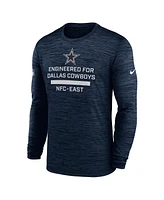 Nike Men's Navy Dallas Cowboys Sideline Velocity Performance Long Sleeve T-Shirt