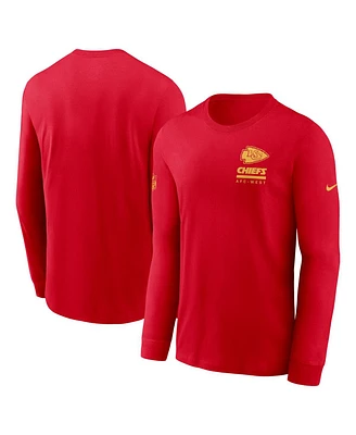 Nike Men's Red Kansas City Chiefs Sideline Performance Long Sleeve T-Shirt