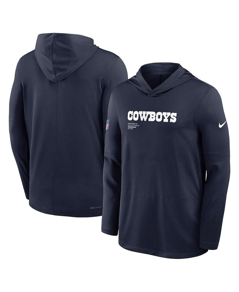 Nike Men's Navy Dallas Cowboys Pure Fury Performance Long Sleeve Hooded T-Shirt