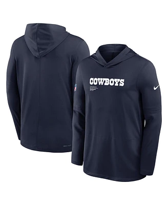 Nike Men's Navy Dallas Cowboys Pure Fury Performance Long Sleeve Hooded T-Shirt