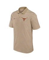 Nike Men's Tan Texas Longhorns Athletic Prep Striped Performance Polo Shirt