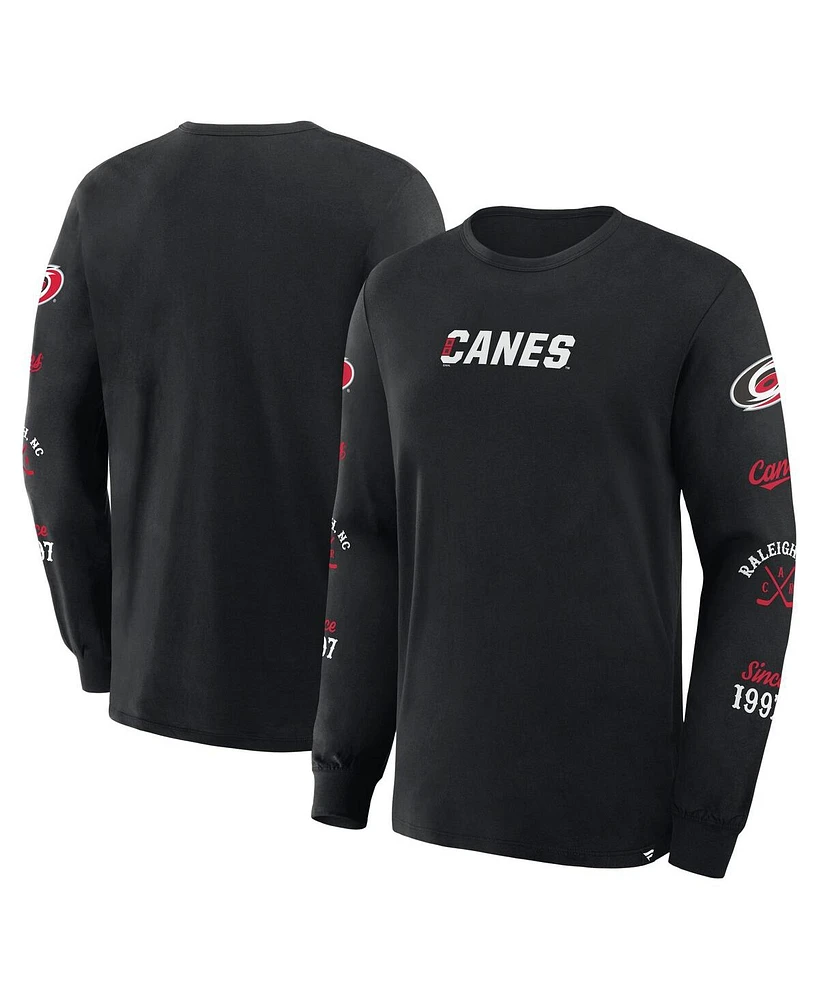Fanatics Men's Black Carolina Hurricanes Boxed Legacy Long Sleeve T-Shirt