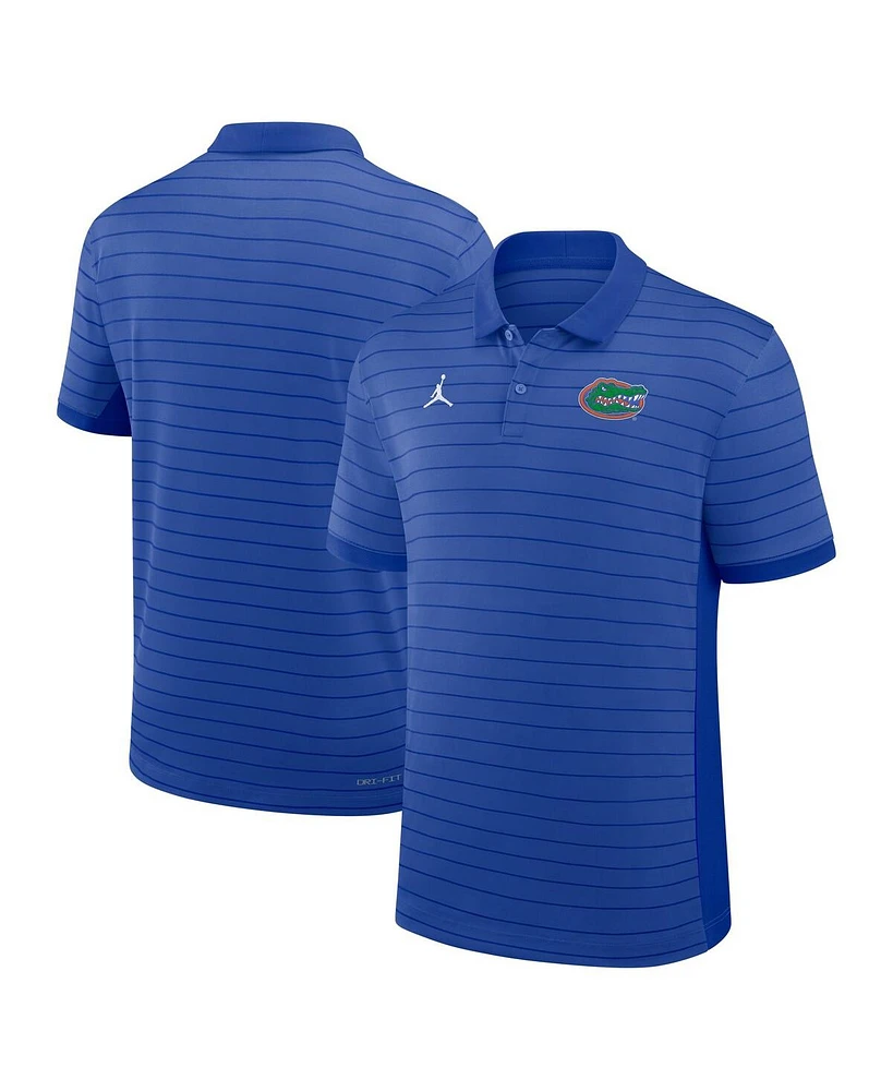 Jordan Men's Royal Florida Gators 2025 Early Season Coaches Sideline Victory Stripe Performance Polo Shirt