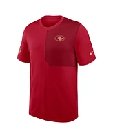 Nike Men's Scarlet San Francisco 49ers Sideline Uv Performance Coach Shirt
