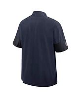 Nike Men's Navy New England Patriots Sideline Short Sleeve Quarter-Zip Performance Coach Jacket