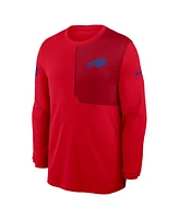 Nike Men's Red Buffalo Bills Sideline Coach Uv Performance Long Sleeve T-Shirt