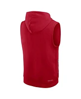 Nike Men's Scarlet San Francisco 49ers Sideline Performance Sleeveless Pullover Hoodie