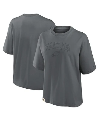 Nike Women's Charcoal Philadelphia Eagles Glory Arch Boxy T-Shirt