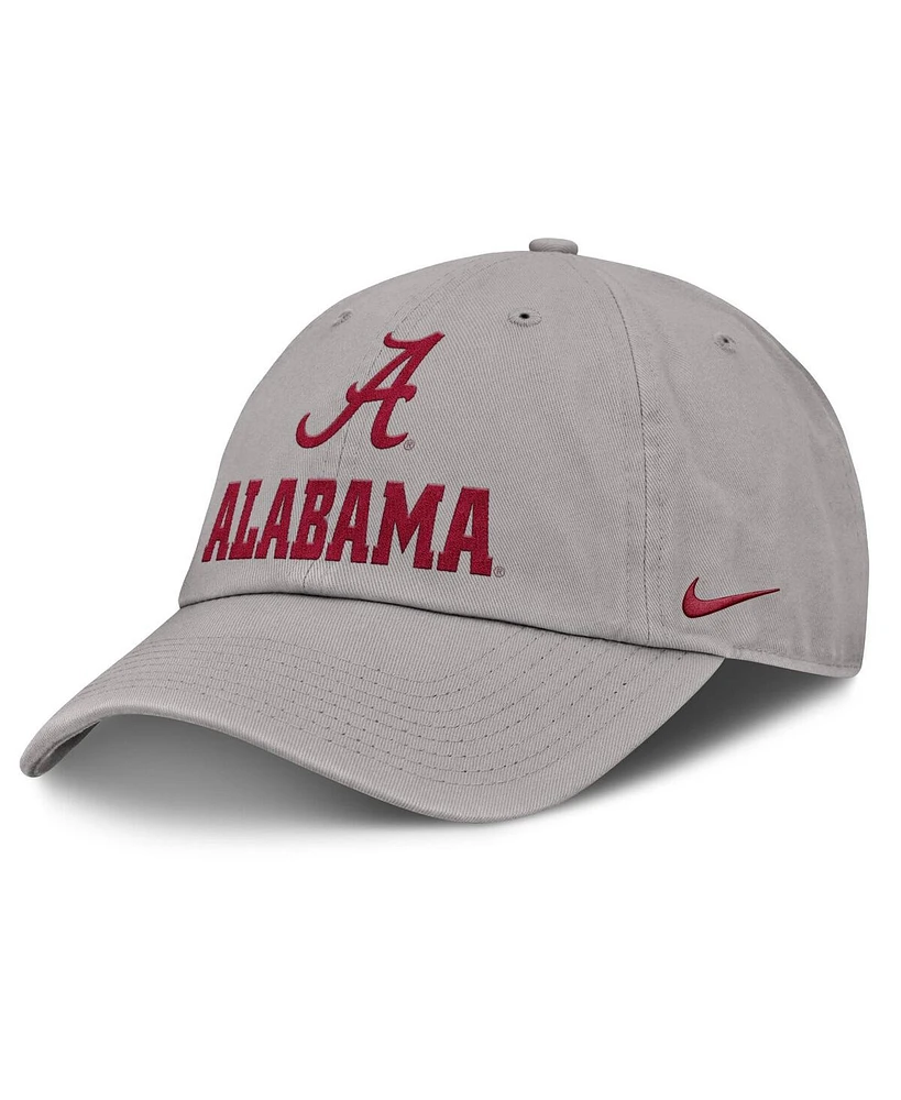 Nike Men's Gray Alabama Crimson Tide 2025 Sideline Club Adjustable Hat