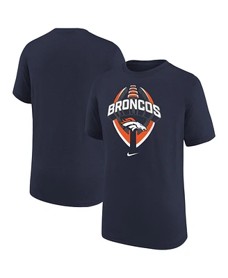 Nike Big Boys and Girls Navy Denver Broncos Icon Legend T-Shirt