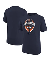 Nike Big Boys and Girls Navy Denver Broncos Icon Legend T-Shirt