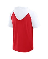 Logo Athletic Men's Red Detroit Wings Prime Raglan Short Sleeve Pullover Hoodie
