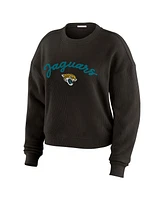 Wear by Erin Andrews Women's 2-Piece Cream Jacksonville Jaguars Plus Size Knitted Tri-Blend Long Sleeve T-Shirt and Pants Lounge Set