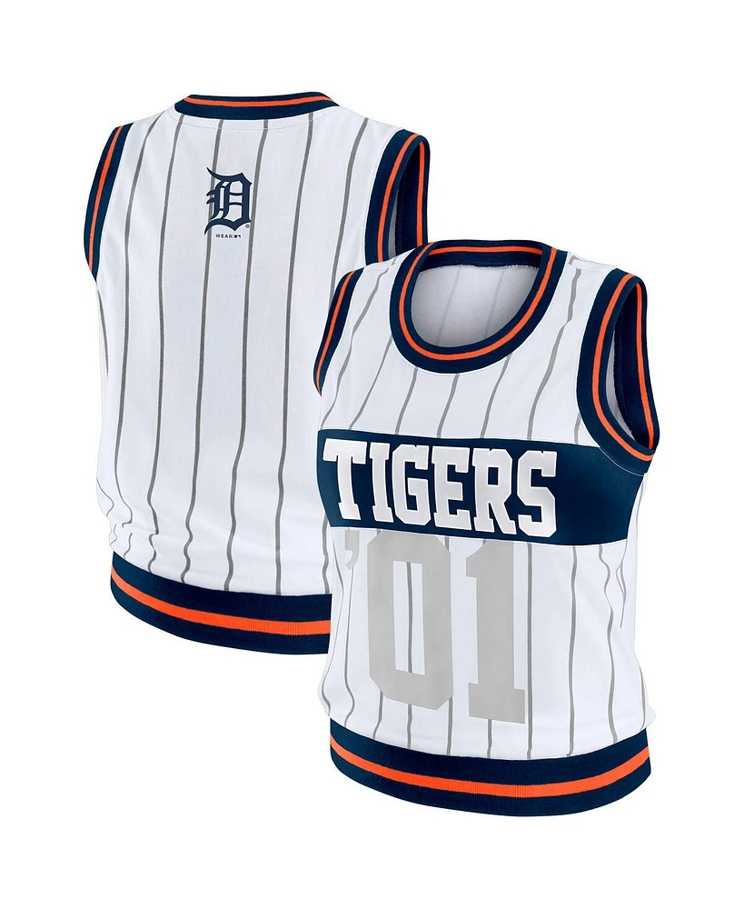Wear by Erin Andrews Women's White Detroit Tigers Sporty Tank Top