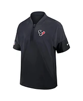 Nike Men's Navy Houston Texans Sideline Short Sleeve Quarter-Zip Performance Coach Jacket