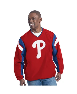 G-iii Sports by Carl Banks Men's Red Philadelphia Phillies Double Coverage V-Neck Pullover Sweatshirt