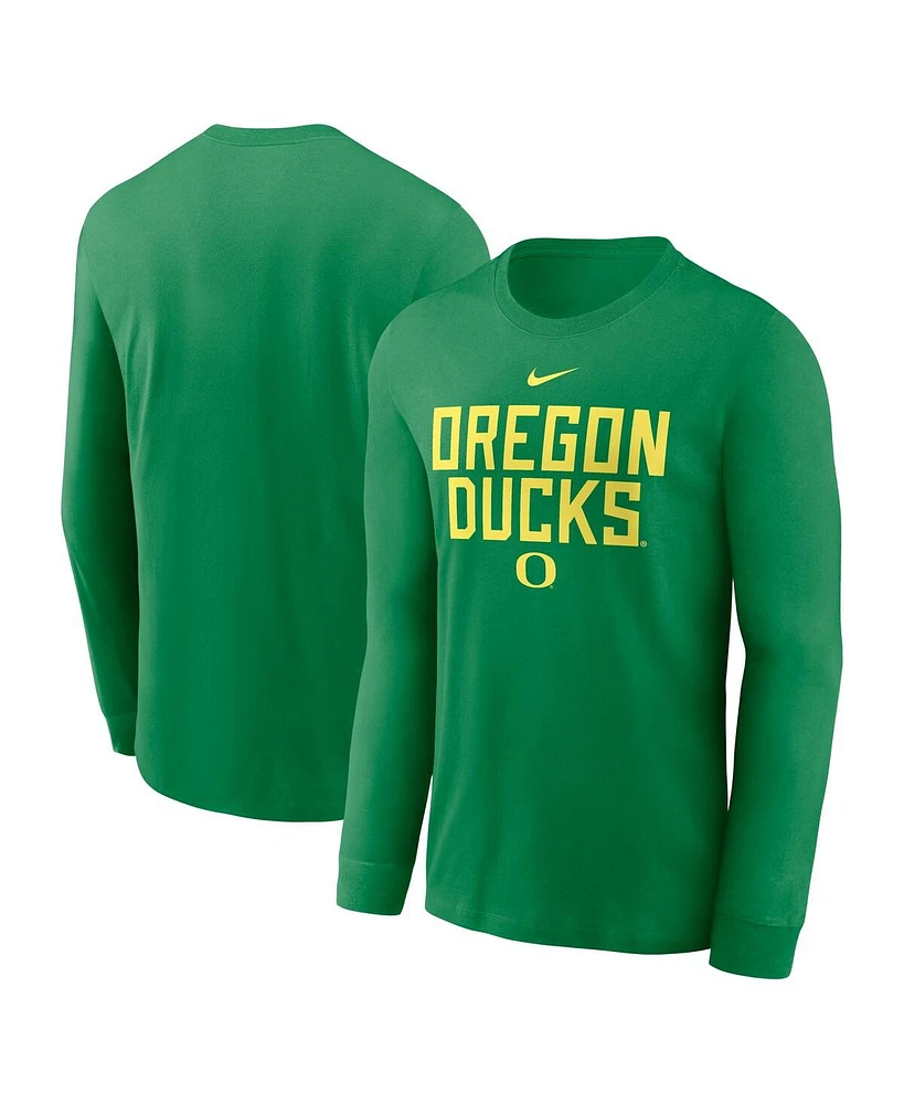 Nike Men's Green Oregon Ducks 2025 Sideline Performance Long Sleeve T-Shirt