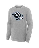 Fanatics Men's Heather Gray Utah Mammoth Primary Logo Legacy Long Sleeve T-Shirt