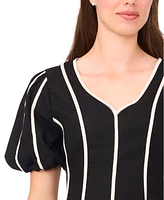 1.state Women's Piped Short-Sleeve Fit & Flare Dress