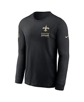 Nike Men's Black New Orleans Saints Sideline Performance Long Sleeve T-Shirt