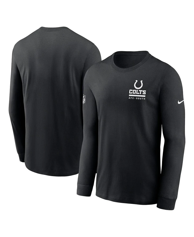 Nike Men's Black Indianapolis Colts Sideline Performance Long Sleeve T-Shirt