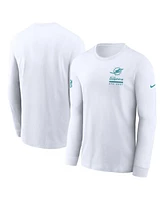 Nike Men's White Miami Dolphins Sideline Performance Long Sleeve T-Shirt
