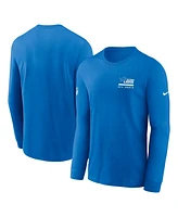 Nike Men's Blue Detroit Lions Sideline Performance Long Sleeve T-Shirt