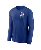 Nike Men's Royal New York Giants Sideline Performance Long Sleeve T-Shirt