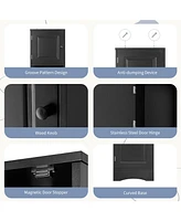 Casainc 66.9"H Tall Corner Cabinet with 2 Doors, Adjustable Shelves