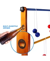 Gse Games & Sports Expert Premium Solid Wood Ladder Ball Toss Game Set with Ladder Ball Bolas & Carrying Case