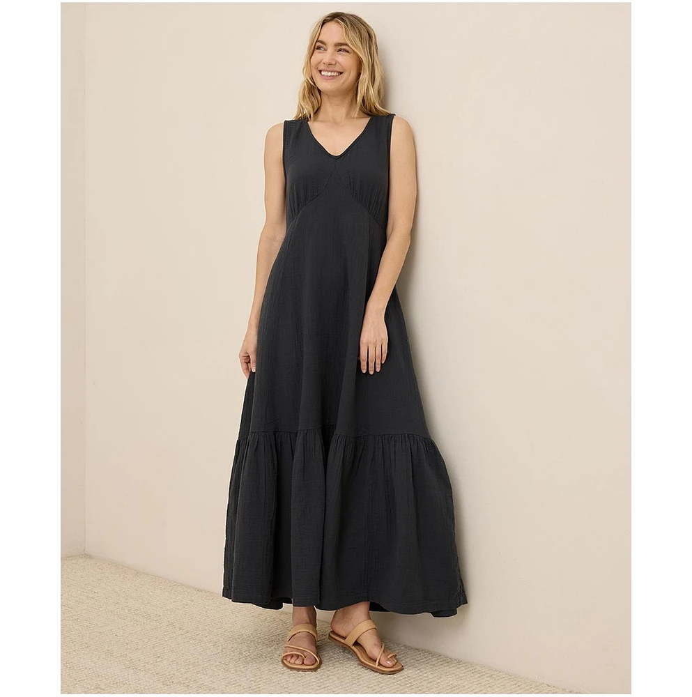 Pact Women's Organic Cotton Coastal Double Gauze Beach To Brunch Dress