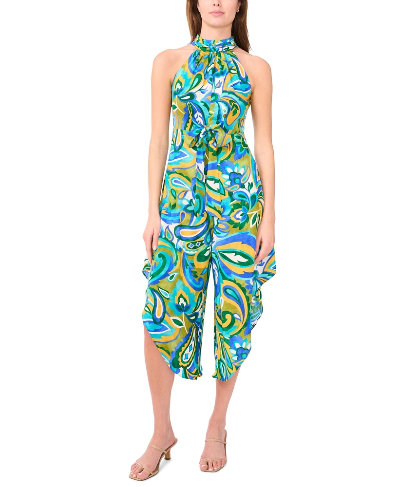 Msk Petite Halter Wide-Leg Jumpsuit