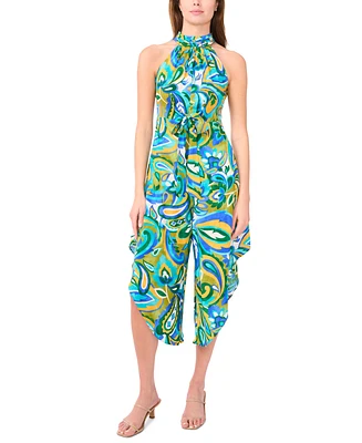 Msk Petite Halter Wide-Leg Jumpsuit