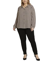 Nydj Plus Modern Blouse Point Collar Top