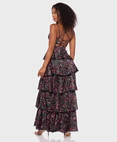 B Darlin Juniors' Sleeveless Satin Maxi Dress