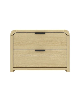 Manhattan Comfort 28" Medium Density Fiberboard Grace Modern 2-Drawer Nightstand
