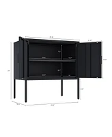 Manhattan Comfort 23.6" Steel Ava Modern 2-Shelf Accent Cabinet