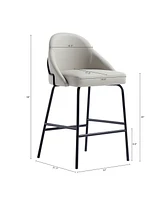 Manhattan Comfort 38" Faux Leather Gracie Counter Stool