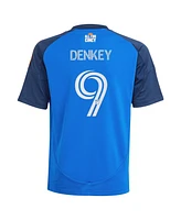 Adidas Big Boys and Girls Kevin Denkey Blue Fc Cincinnati 2025 Orange Legacy Kit Replica Player Jersey